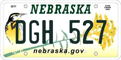 NE license plate DGH527