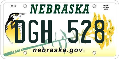 NE license plate DGH528