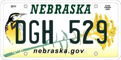 NE license plate DGH529