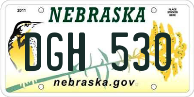 NE license plate DGH530