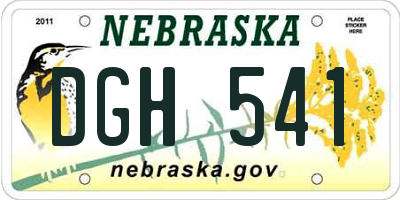 NE license plate DGH541