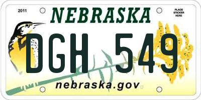 NE license plate DGH549