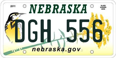 NE license plate DGH556