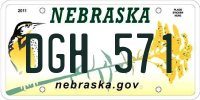 NE license plate DGH571
