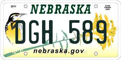 NE license plate DGH589