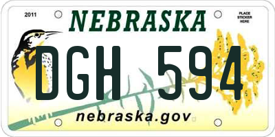 NE license plate DGH594