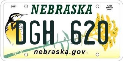 NE license plate DGH620