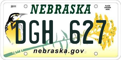 NE license plate DGH627