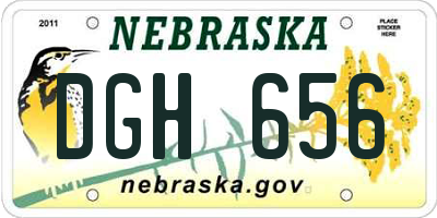 NE license plate DGH656