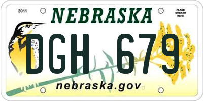 NE license plate DGH679