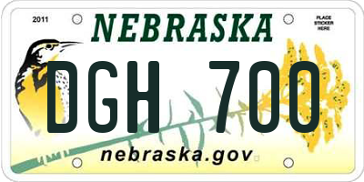 NE license plate DGH700