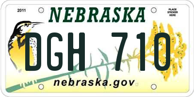 NE license plate DGH710