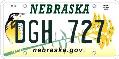 NE license plate DGH727