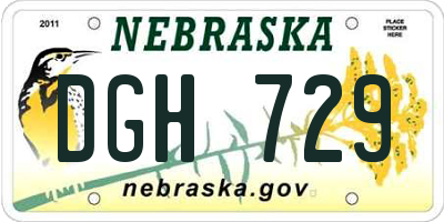 NE license plate DGH729