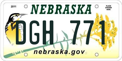 NE license plate DGH771