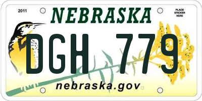 NE license plate DGH779