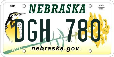 NE license plate DGH780