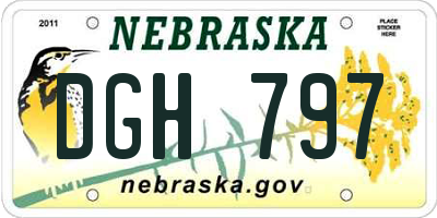 NE license plate DGH797