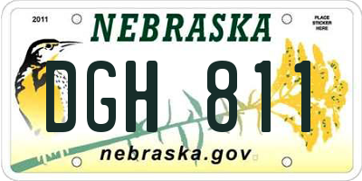 NE license plate DGH811