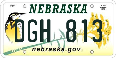 NE license plate DGH813