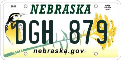 NE license plate DGH879