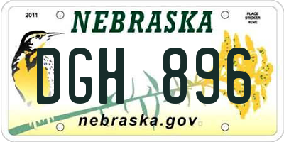 NE license plate DGH896