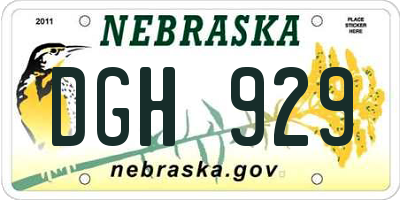 NE license plate DGH929