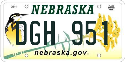 NE license plate DGH951