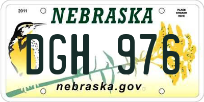 NE license plate DGH976