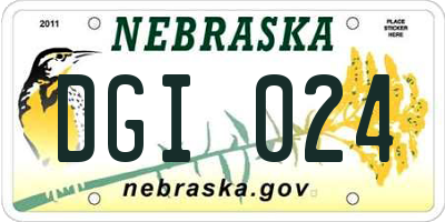 NE license plate DGI024