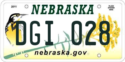 NE license plate DGI028
