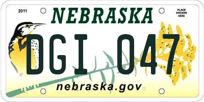 NE license plate DGI047