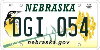 NE license plate DGI054