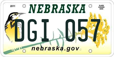 NE license plate DGI057