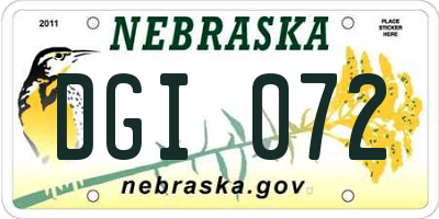 NE license plate DGI072