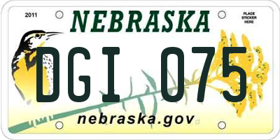 NE license plate DGI075
