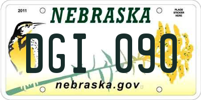 NE license plate DGI090
