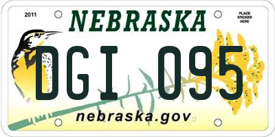 NE license plate DGI095