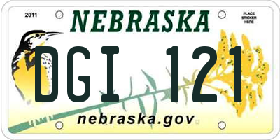 NE license plate DGI121