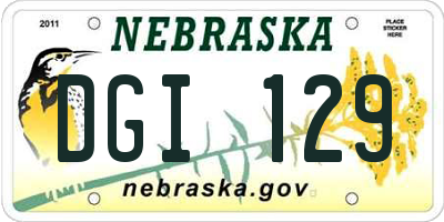 NE license plate DGI129