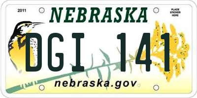NE license plate DGI141