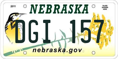 NE license plate DGI157