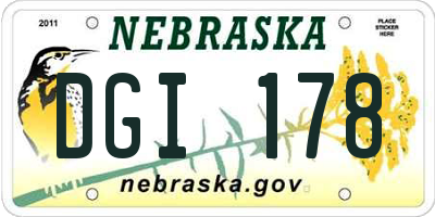 NE license plate DGI178