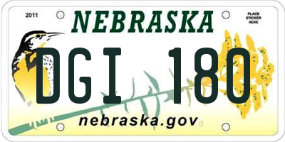 NE license plate DGI180
