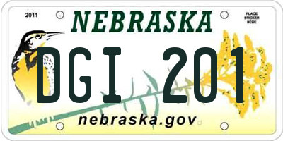 NE license plate DGI201