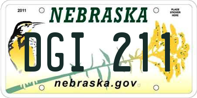 NE license plate DGI211