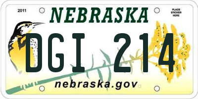 NE license plate DGI214