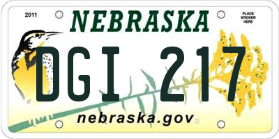 NE license plate DGI217