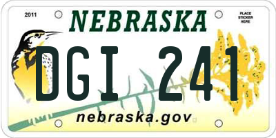 NE license plate DGI241