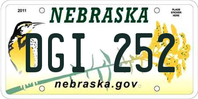 NE license plate DGI252